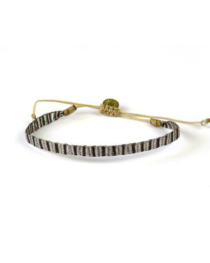 Bracelet Argentinas Moyen Rayures Noir Argent Bronze - Guanabana