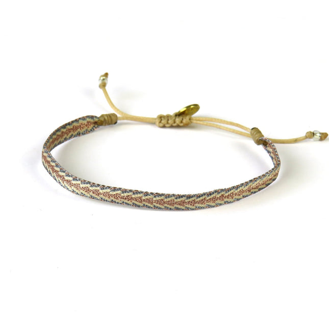 Mittelgrosses Handgewebtes Armband in Bronzetönen – Guanabana