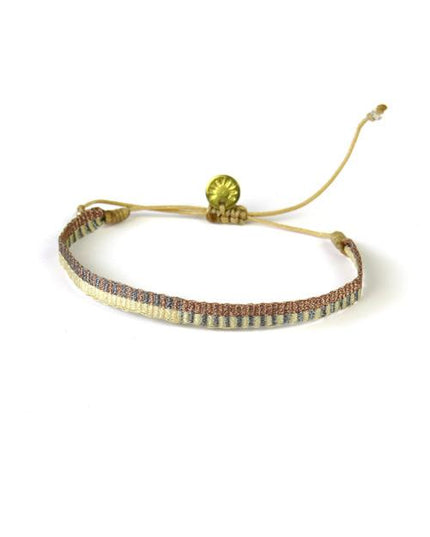 Bracelet Argentinas Moyen Motif Paille Gris et Bronze - Guanabana