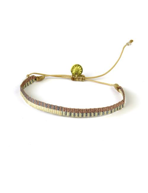 Bracelet Argentinas Moyen Motif Paille Gris et Bronze - Guanabana