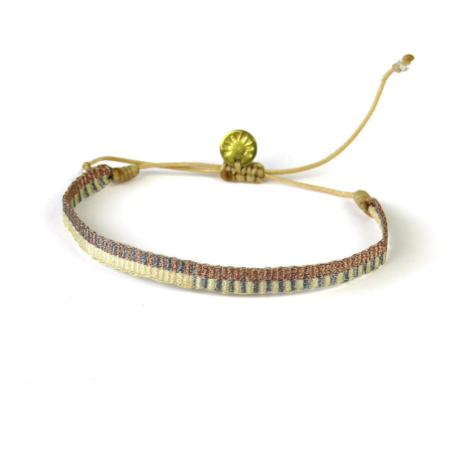 Mittelgrosses Handgewebtes Armband in Bronzetönen – Guanabana