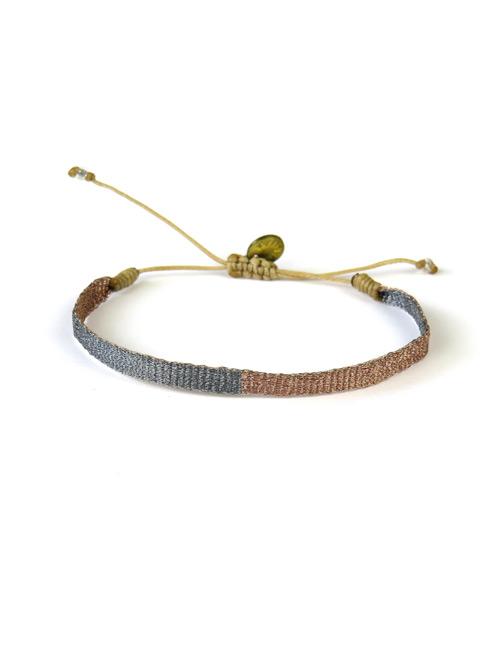 Bracelet Argentinas Moyen Bicolore Gris et Bronze - Guanabana