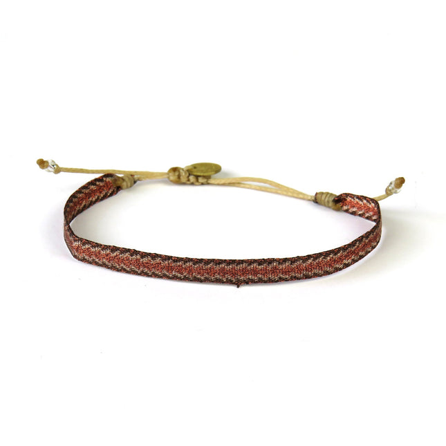 Mittelgrosses Handgewebtes Armband in Bronzetönen – Guanabana