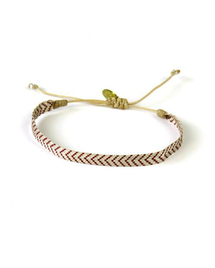 Bracelet Argentinas Moyen Pointes Bordeaux sur Paille - Guanabana