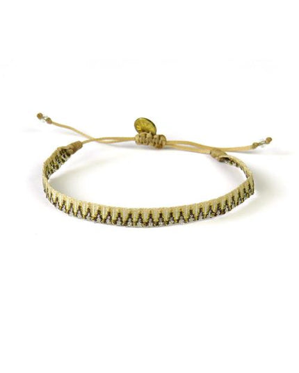 Bracelet Argentinas Moyen Dents Argent sur Paille - Guanabana