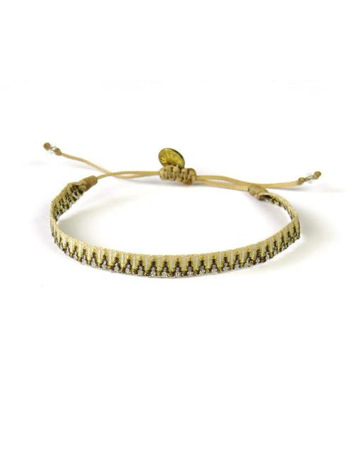Bracelet Argentinas Moyen Dents Argent sur Paille - Guanabana