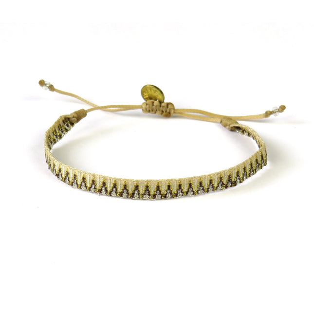 Mittelgrosses Handgewebtes Armband in Goldtönen - Guanabana