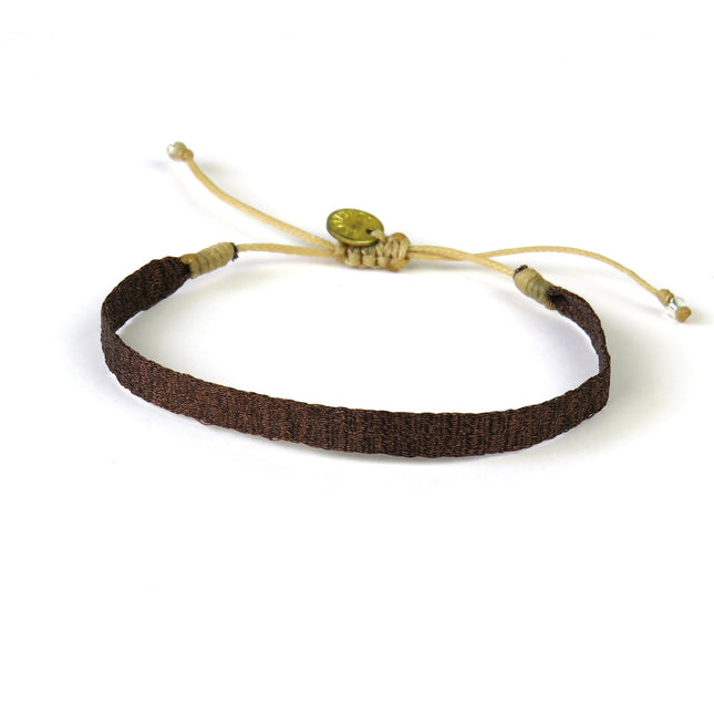 Mittelgrosses Handgewebtes Armband in Bronzetönen – Guanabana