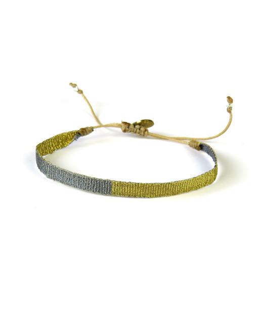 Bracelet Argentinas Moyen Bicolore Or et Gris - Guanabana