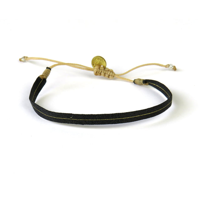 Mittelgrosses Handgewebtes Armband in Goldtönen - Guanabana