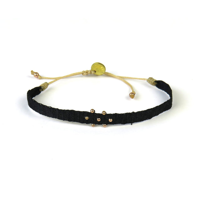 Mittelgrosses handgewebtes Armband in Silbertönen - Guanabana