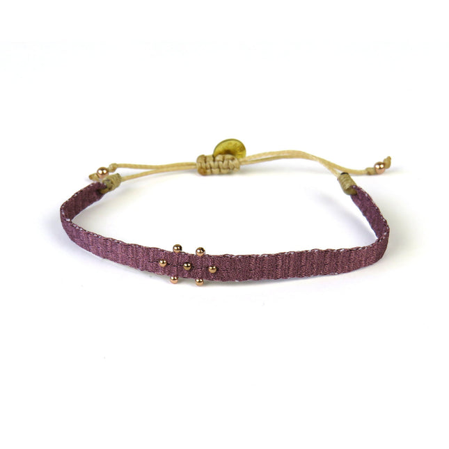 Handgewebtes Armband in Rottönen - Guanabana