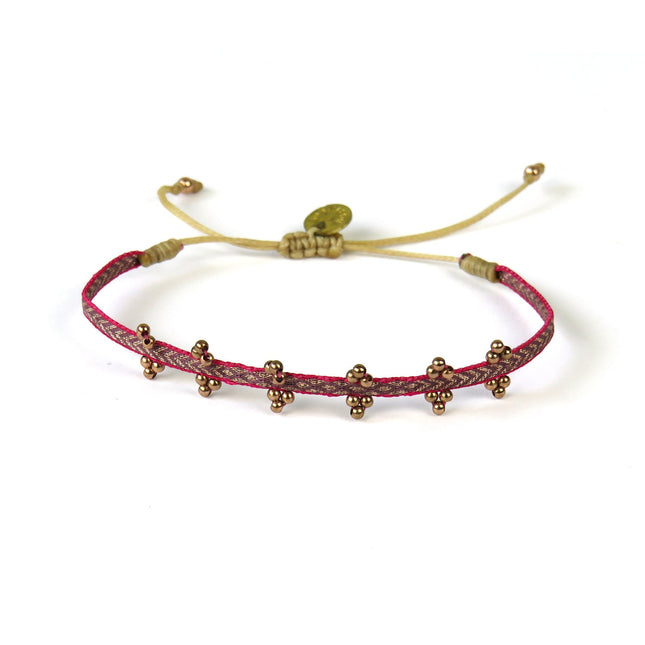 Handgewebtes Armband in Rottönen - Guanabana