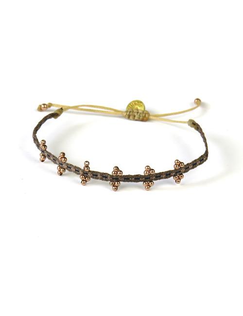 Bracelet Olympia Fin Billes Or Rose sur Bronze - Guanabana