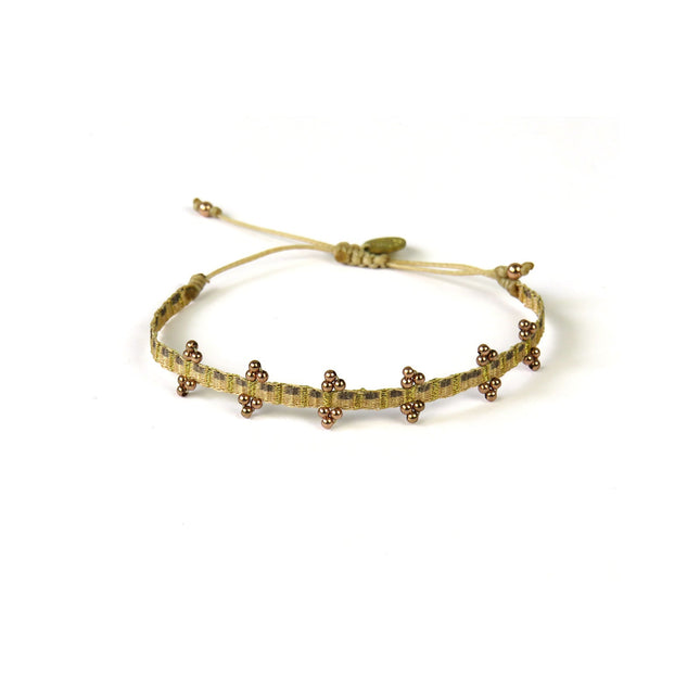 Feines handgewebtes Armband in Goldtönen - Guanabana