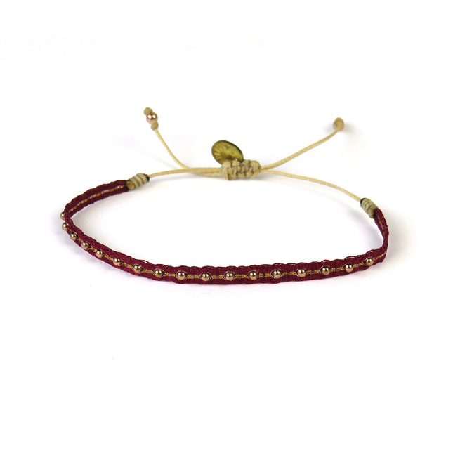 Handgewebtes Armband in Rottönen - Guanabana