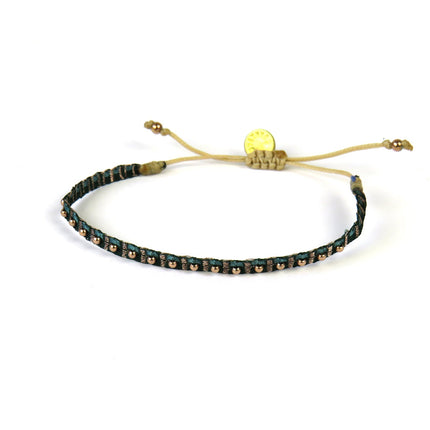 Handgewebtes Armband in Blau- und Grüntönen - Guanabana