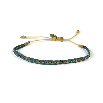 Handgewebtes Armband in Blau- und Grüntönen - Guanabana