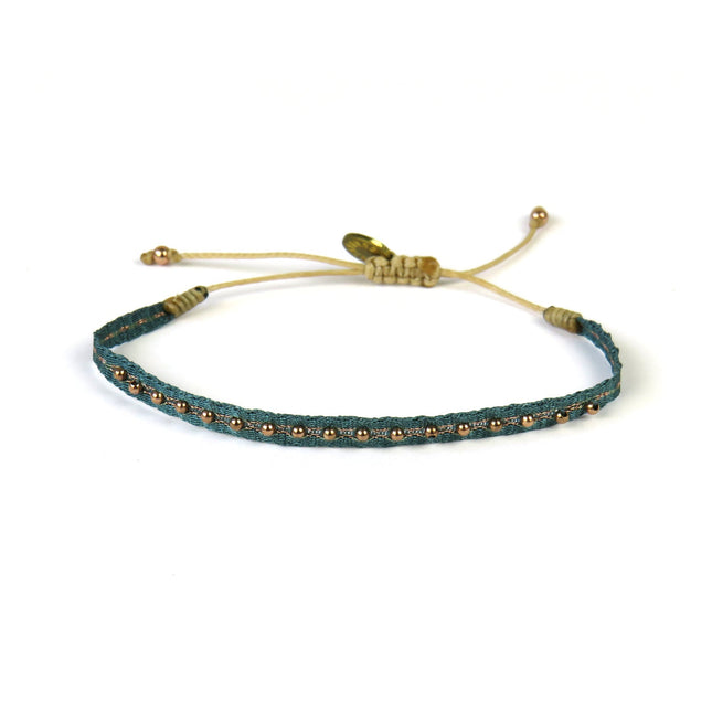 Handgewebtes Armband in Blau- und Grüntönen - Guanabana