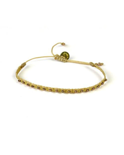Bracelet Fontana Fin Billes Or Rose sur Paille - Guanabana