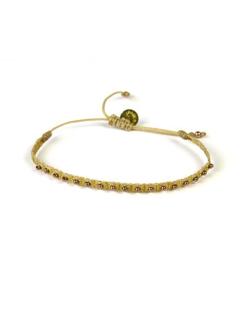 Bracelet Fontana Fin Billes Or Rose sur Paille - Guanabana