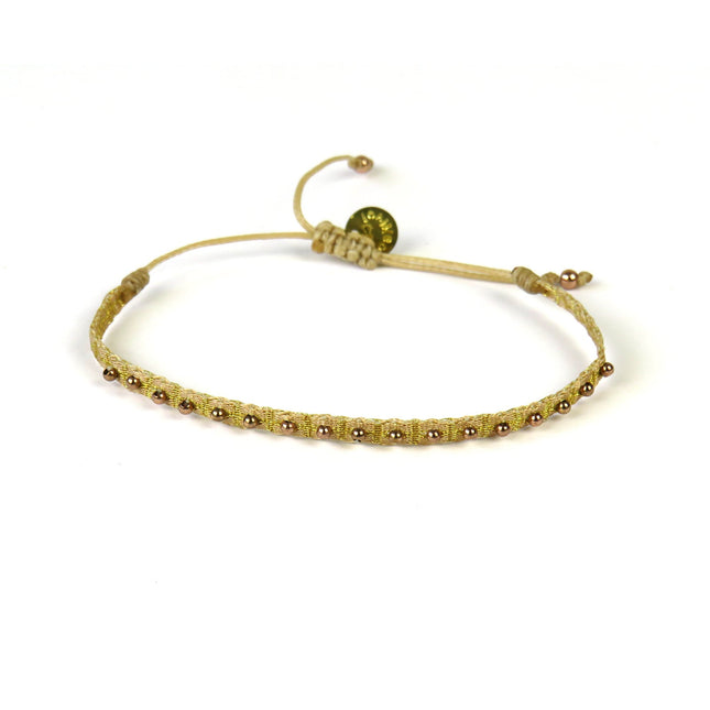 Feines handgewebtes Armband in Goldtönen - Guanabana