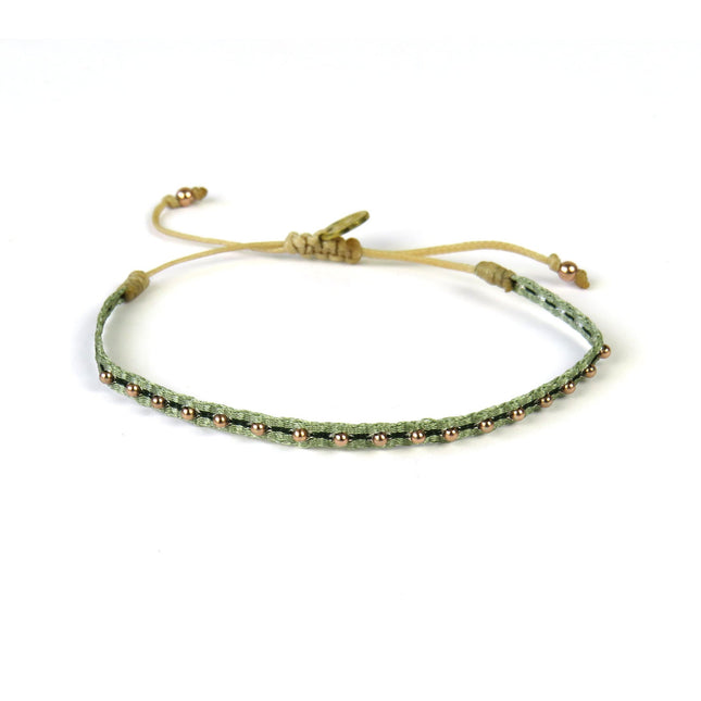 Handgewebtes Armband in Blau- und Grüntönen - Guanabana