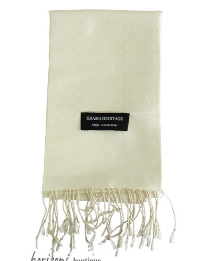 Le Krama en Soie Diamond Ivoire