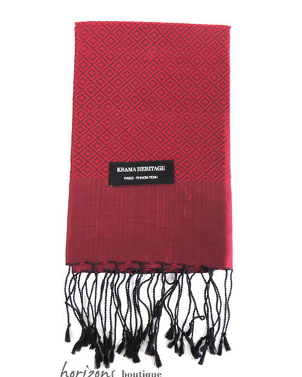 Le Krama en Soie Diamond Pourpre