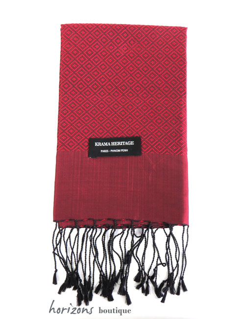 Le Krama en Soie Diamond Pourpre