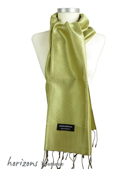 Le Krama en Soie Diamond Or exemple