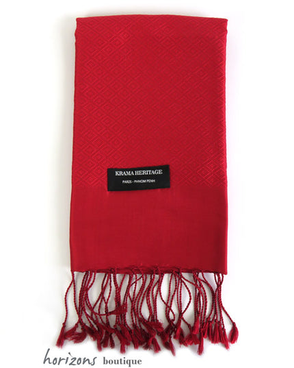 Le Krama en Soie Diamond Rouge