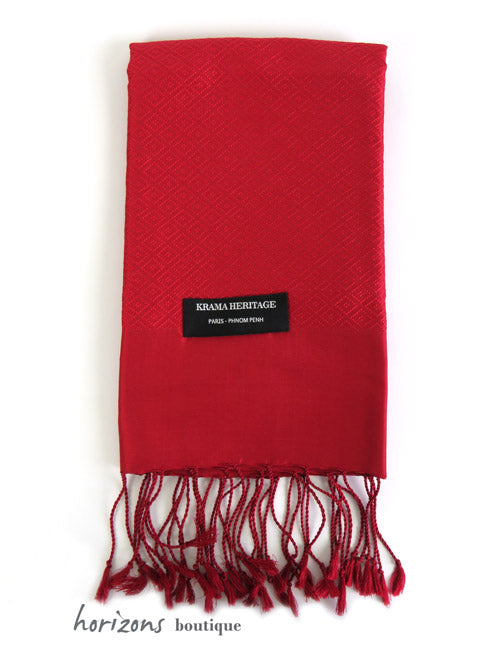 Le Krama en Soie Diamond Rouge