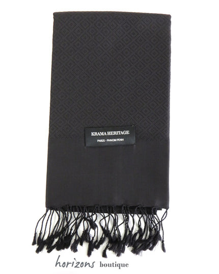 Le Krama en Soie Diamond Noir