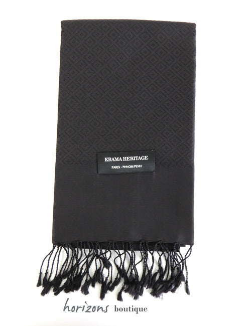 Le Krama en Soie Diamond Noir