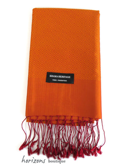 Le Krama en Soie Diamond Corail