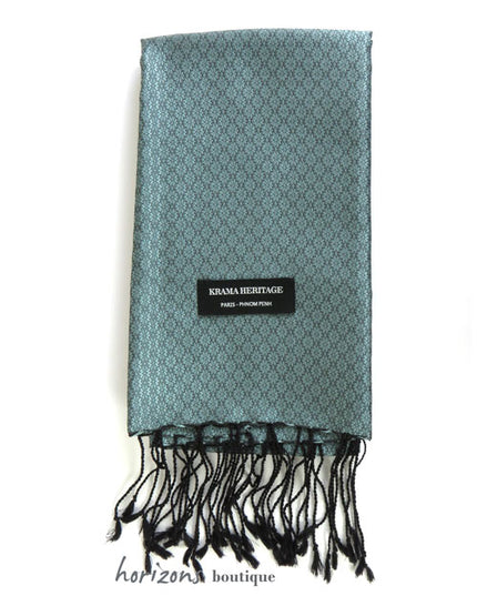 Le Krama en Soie Jasmin Acier