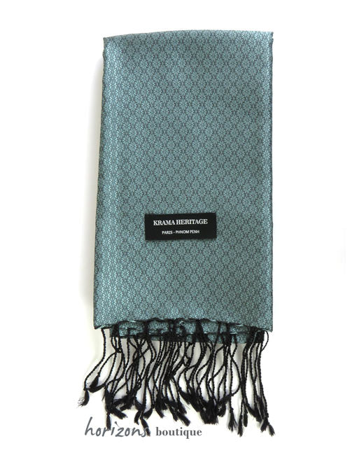 Le Krama en Soie Jasmin Acier