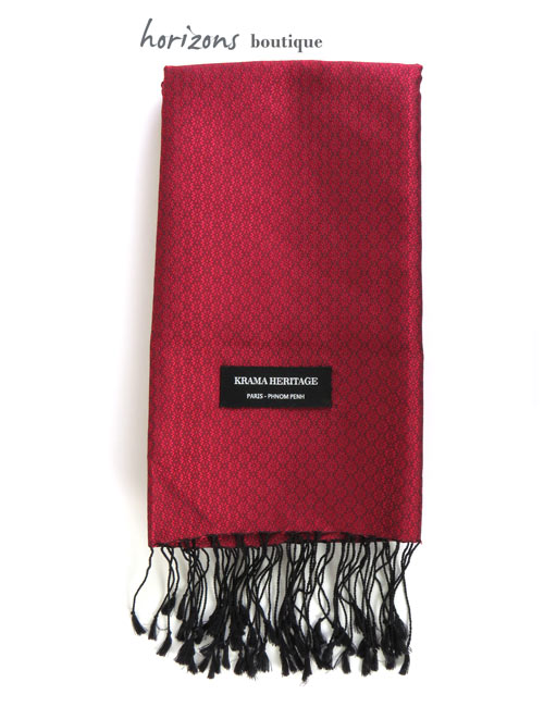 Le Krama en Soie Jasmin Pourpre