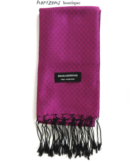 Le Krama en Soie Jasmin Fuchsia