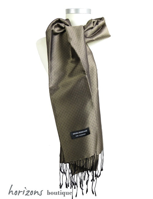 Le Krama en Soie Jasmin Bronze exemple