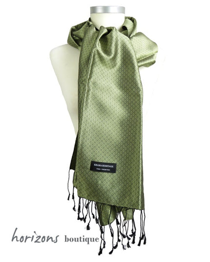 Le Krama en Soie Jasmin Vert exemple