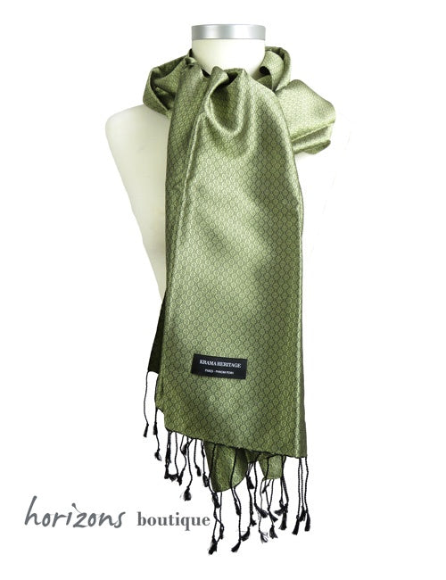 Le Krama en Soie Jasmin Vert exemple