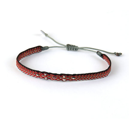 Bracelet tissé main "Fleur" avec Billes en Or - LeJu