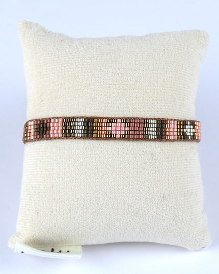 Large Bracelet Tila tissé main dans les tons Rose - LeJu