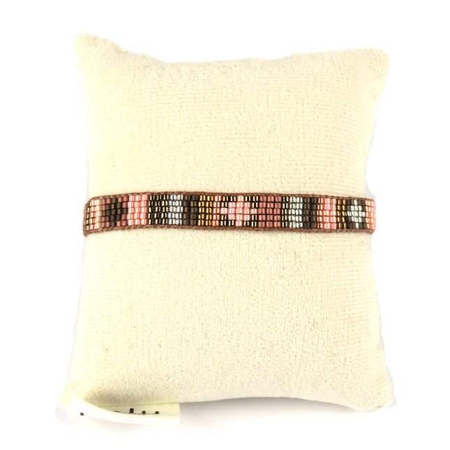 Large Bracelet Tila tissé main dans les Tons Cognac - LeJu