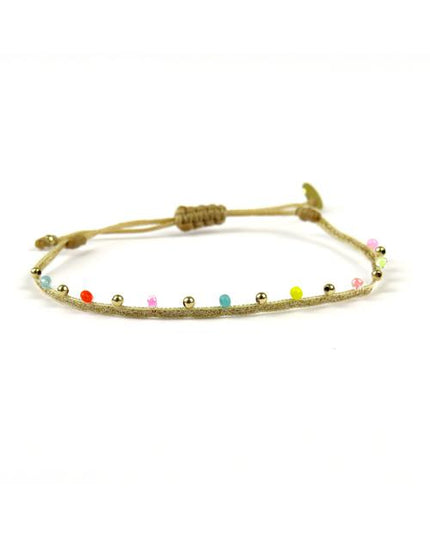 Bracelet tissé main Billes Multicolores - LeJu