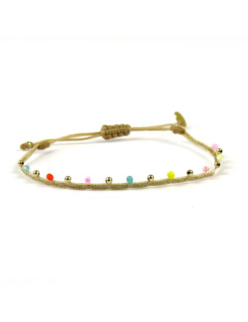 Bracelet tissé main Billes Multicolores - LeJu