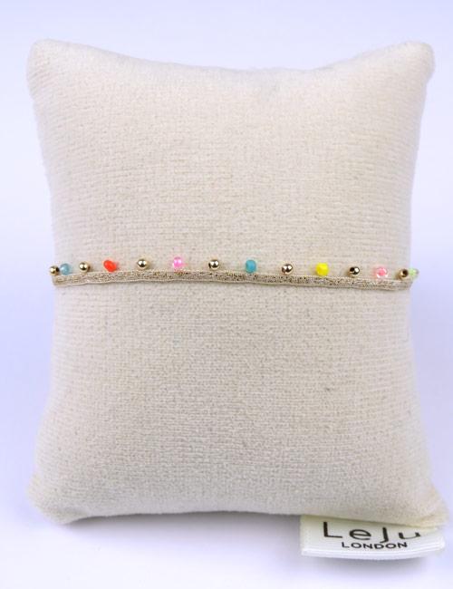 Bracelet tissé main Billes Multicolores - LeJu