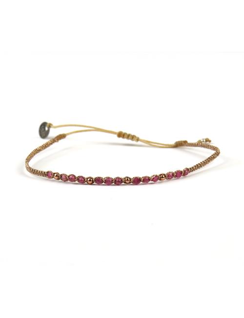 Bracelet tissé main Goldy avec Tourmalines et Billes Or - LeJu